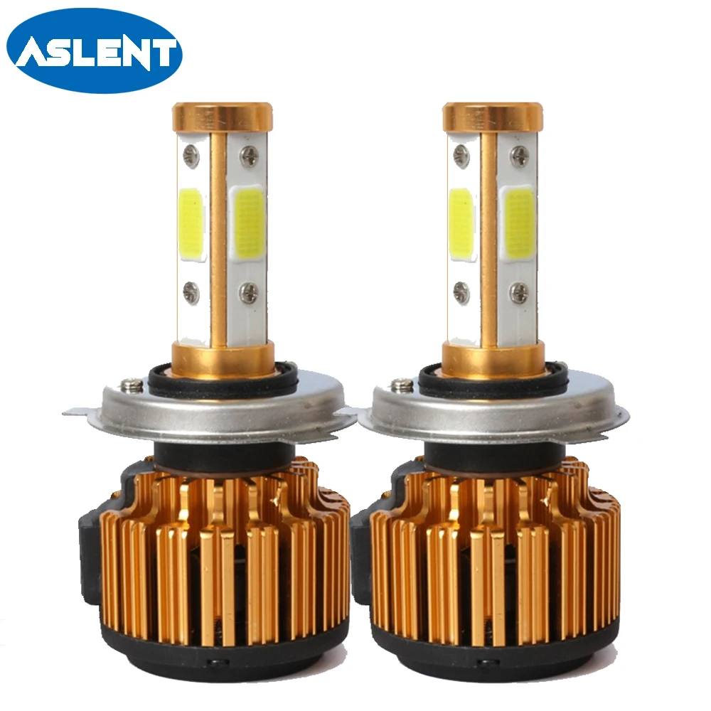 Aslent 2PCS Auto 100W 10000LM H7 LED H4 H11 H8 Car Headlight Bulb 6500K 4sides Automobiles Lights 12V 24V Front Fog Light | Автомобили и