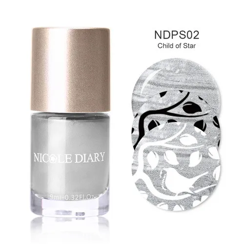 Water Based NDPS02 NICOLE дневник стемпинг ногтей покрытие 9 мл жемчуг лак для ногтей лак с лаком тоньше шелушить ногтей латекс - Цвет: Water Based NDPS02