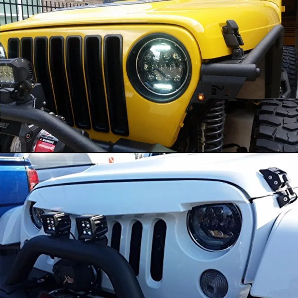 Акция! Передняя фара для Jeep Wrangler JK CJ LJ 75W 7 дюймов 6000K 1 пара