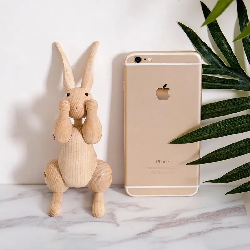 Модные деревянные украшения фигурки кроликов скандинавские для дома милые