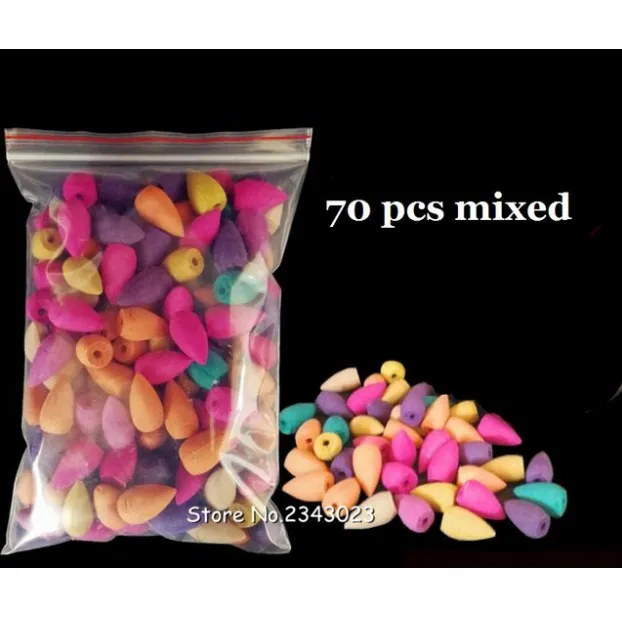 70ocs Mixed cones NOOLIM Традиционный китайский дракон ладан держатель фарфор обратного потока ладан горелки вид дыма Прохладный благовония горелки домашний декор - Цвет: 70ocs Mixed cones