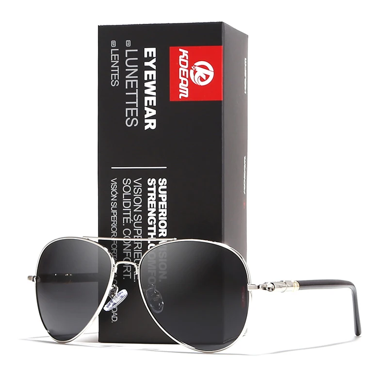 

KDEAM 2018 Fashion Men Sunglasses Retro Metal lentes de sol hombre Polarized HD lens vintage oculos With Original case KD1099