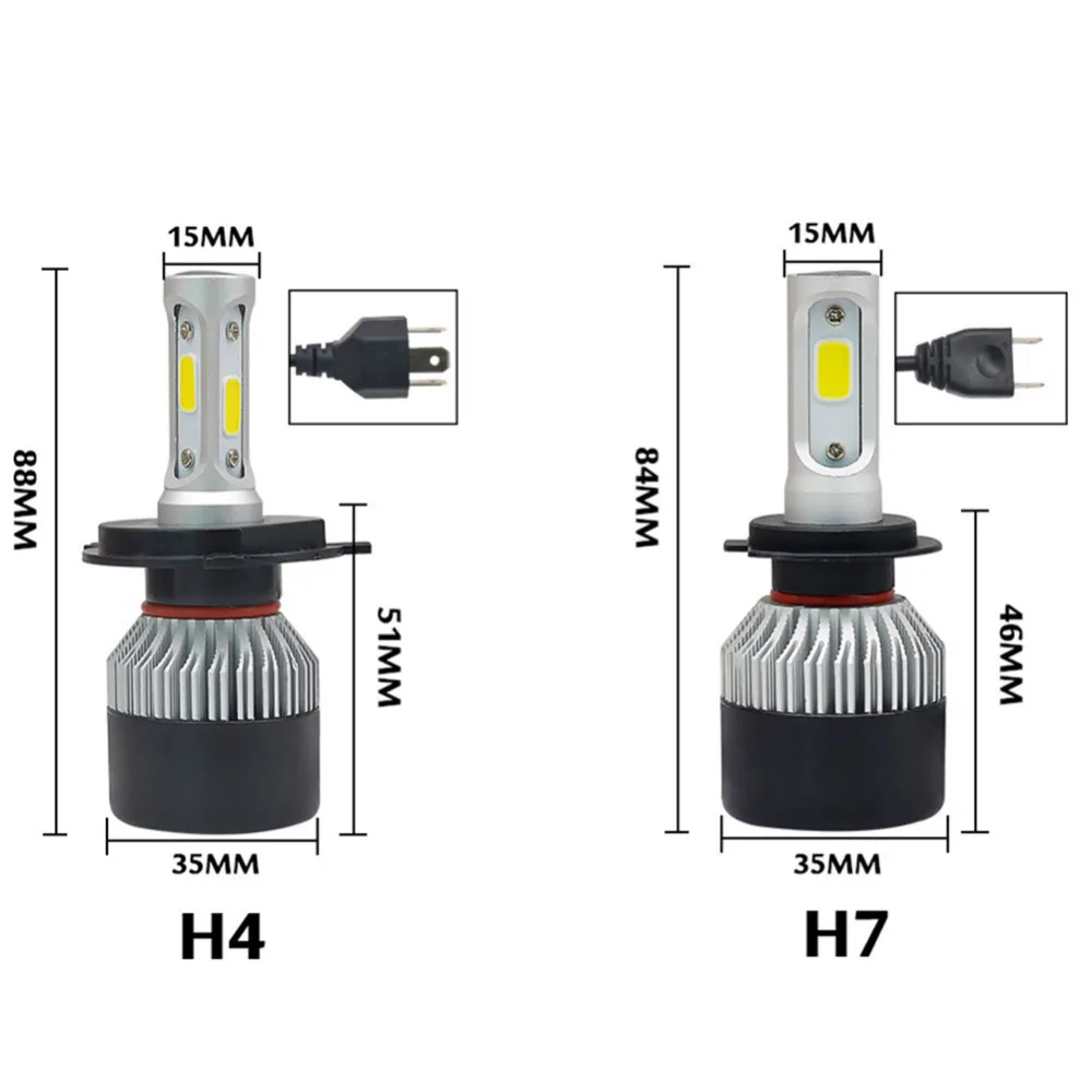 H11 Led H7 H4 H8 H9 9005 HB3 9006 HB4 автомобильная светодиодная лампа для фары 72 Вт 8000lm