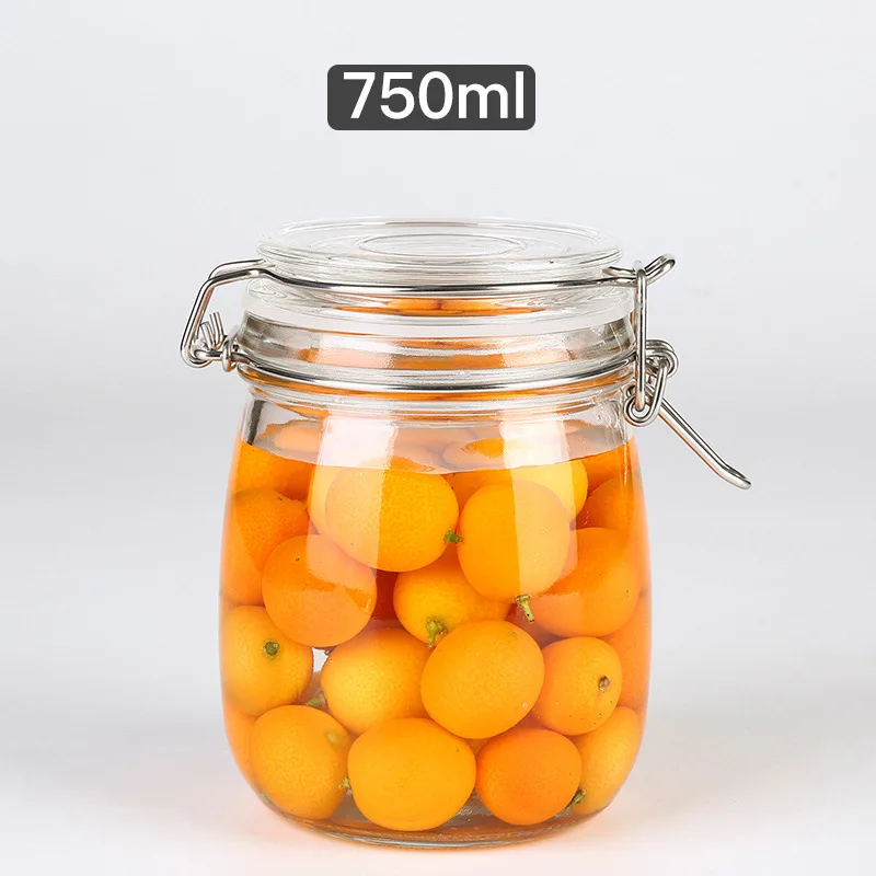 750ml 1 шт. креативная прозрачная герметичная банка для кухни, стеклянная банка для приправ, крупы, чай, еда, мед, контейнер для хранения бутылок - Цвет: 750ml