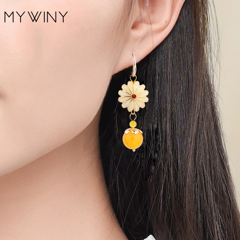 Новые Медные Ювелирные изделия MYWINY бриллиантовые винтажные женские цветы