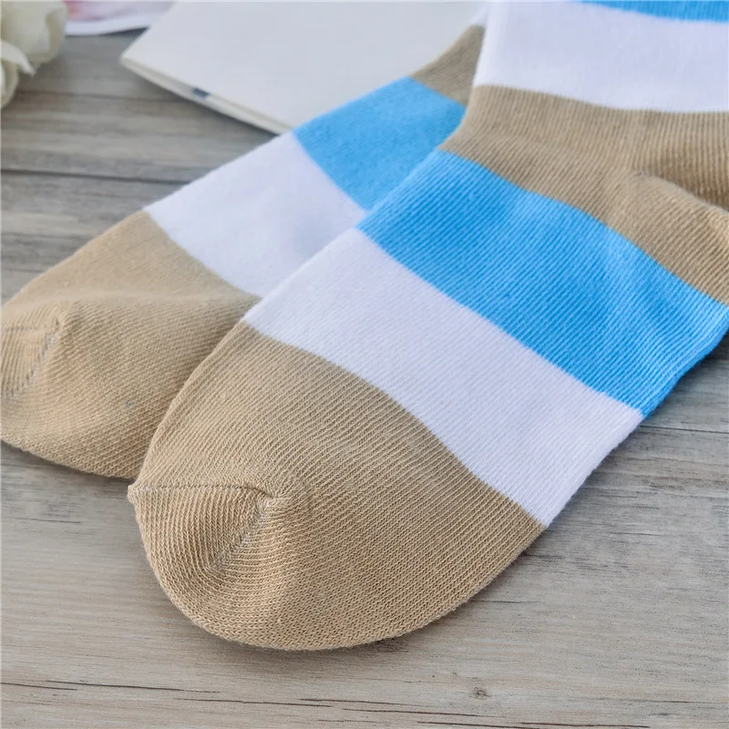 Женские однотонные носки в полоску теплые удобные 5 цветов 3 цвета сезон