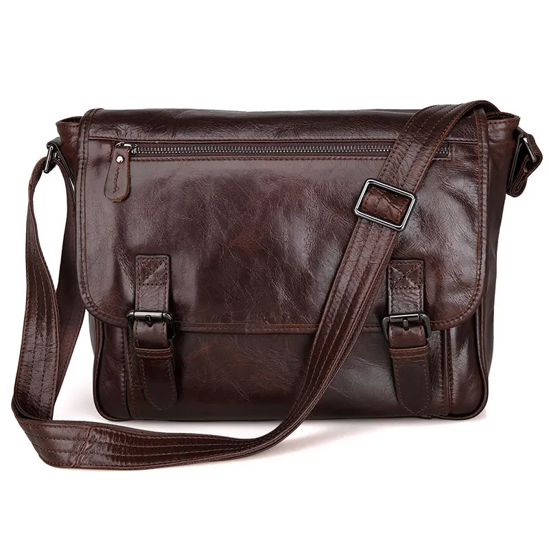 Fashion Genuine Leather Shoulder Bag Men leather Messenger Bag men Crossbody bag Sling male Leisure Bag Casual Coffee New M184