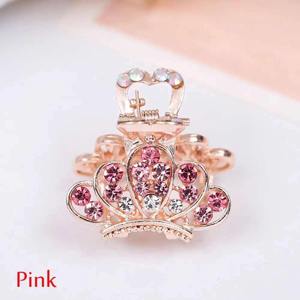 Pink 1 шт. женские шпильки Ретро Винтажная с кристаллами хрусталя Мини Бабочка Корона Заколки для волос заколки аксессуары для укладки волос - Цвет: Pink