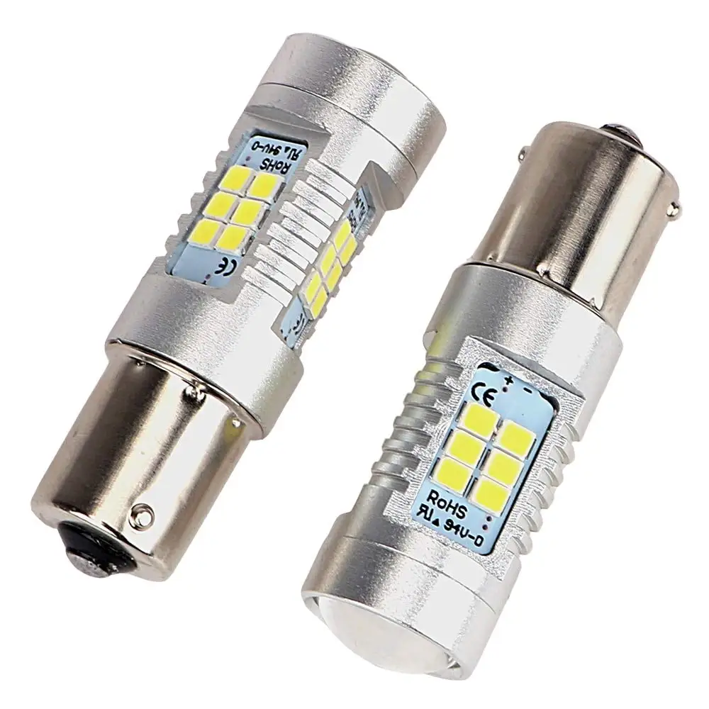 2 ампулы 1156 ba15s p21w bau15s py21w анти ошибка ODB 6000K белый/оранжевый 3000k 21 smd светодиодный