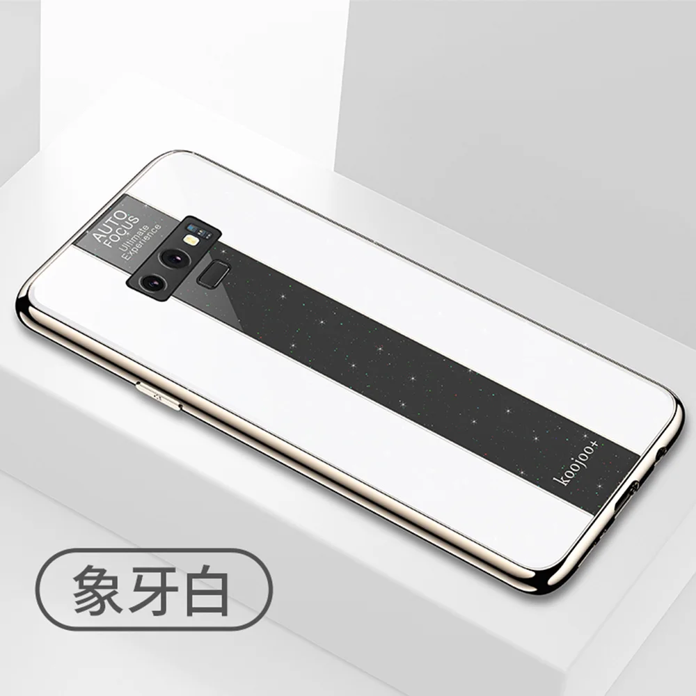 White KaiNuEn Coque, чехол, чехол, для samsung Galaxy Note 9 Note8 8 Note9 роскошный блестящий чехол из закаленного стекла для задней панели телефона 360 чехол s - Цвет: White
