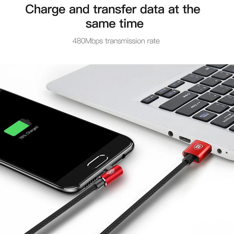 Двусторонний Micro USB кабель Baseus для мобильных игр для Xiaomi Redmi 4X Note 4 5 Plus USB кабель для передачи данных для samsung S6 USB кабель для зарядного устройства