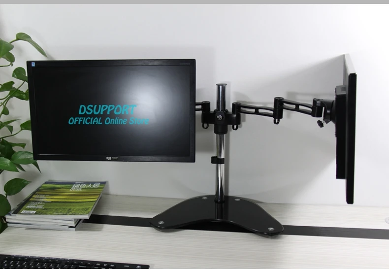Настольный держатель для двух мониторов 13 27 дюймов вращение на 360 градусов полная
