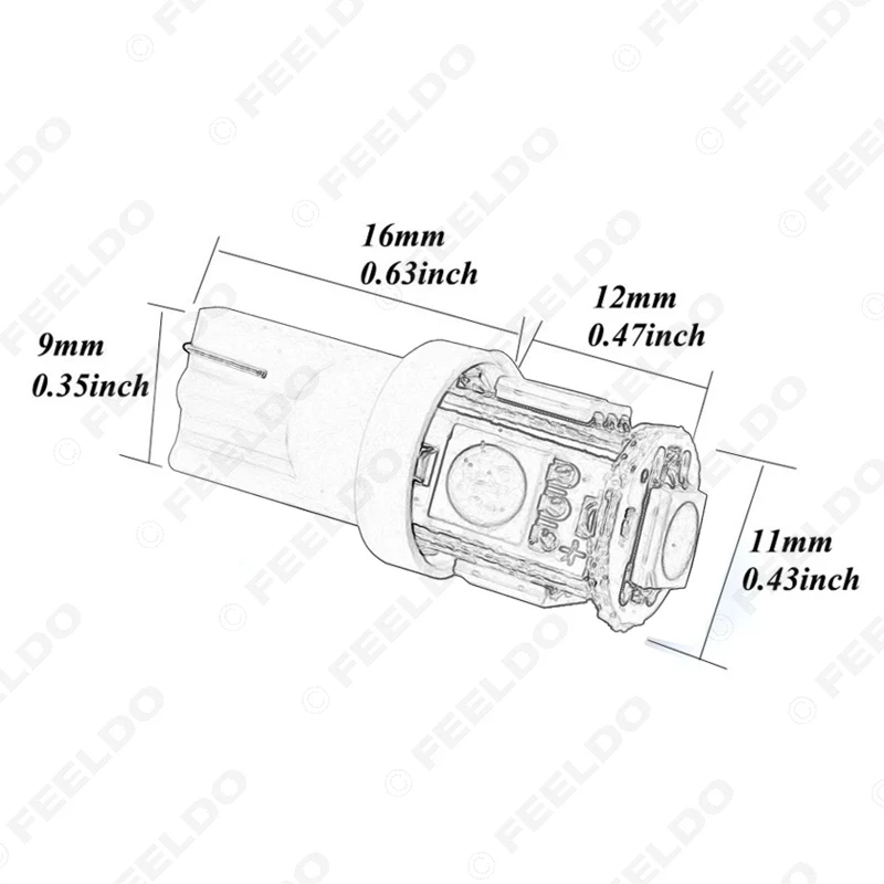 50 шт. Автомобильные светодиодные лампы T10 5 SMD 5050 5LED 194 168 W5W