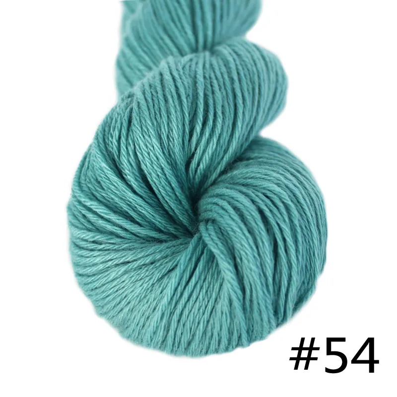 54 Lt Teal Пряжа лотоса многоцветная Толстая кашемировая DK пряжа цвет#31-#60 натуральный кашемир 4plys ручная вязка цвет ed DIY вязание крючком - Цвет: 54 Lt Teal