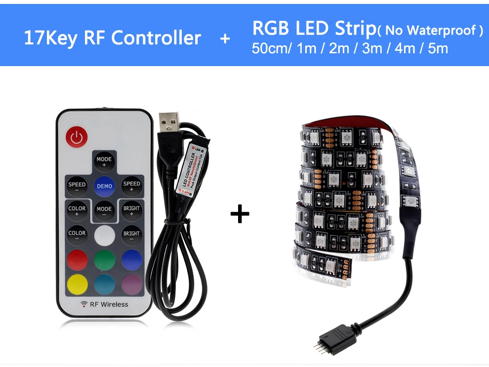 Светодиодная лента USB 5050 RGB сменный светодиодный фоновый светильник для ТВ 50 см 1 м 2 м 3 м 4 м 5 м гибкий светодиодный светильник DIY