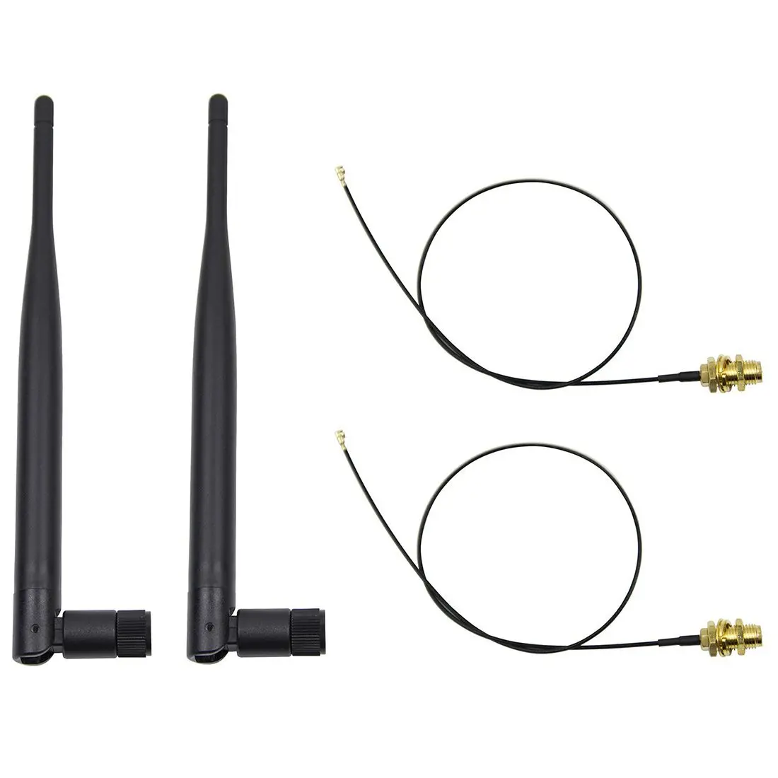 2 x 6dBi 4 ГГц 5 Двухдиапазонная Wi Fi стандартная антенна + 2x35 см U.fl/кабель
