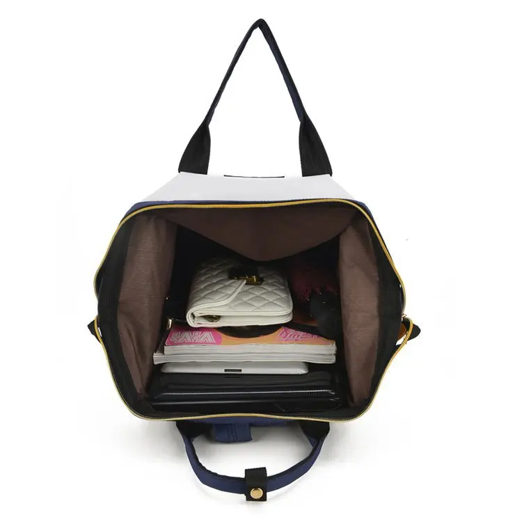 Letter Color Block Satchel Large Backpack Multicolor Women Casual Bags Youth Shoulder Bag Schoolbags for Teenager |