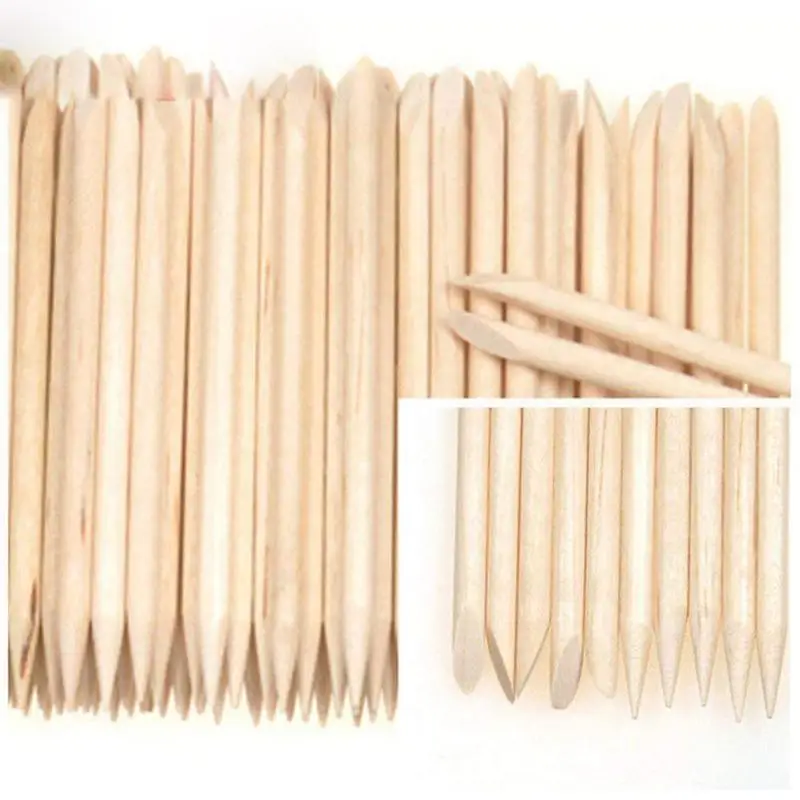 

100pcs Nail Art Design Wood Stick Cuticle Pusher Remover Manicure Care