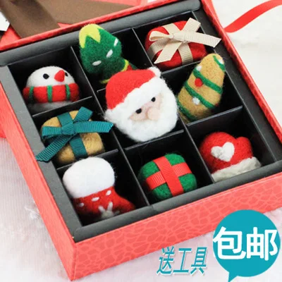 Christmas sets DIY милый мультфильм kawaii Зодиак Домашние животные Щенок лапа кошка рождественские наборы войлочная шерсть ручной работы плюшевая игрушка подарок - Цвет: Christmas sets