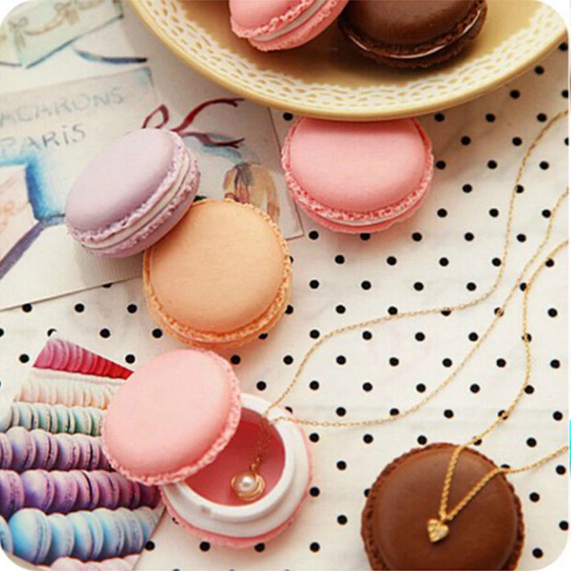 Портативный Карамельный цвет мини милые Macarons Jewelry Кольцо Цепочки и ожерелья