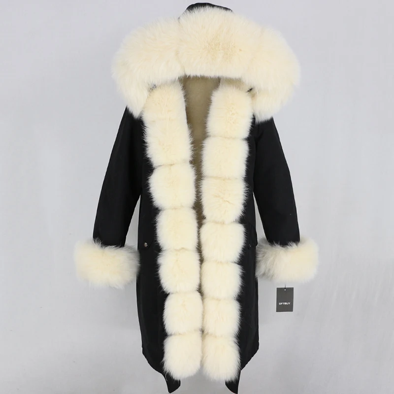Зимняя куртка женская X-long Parka непромокаемая Верхняя одежда натуральный мех пальто натуральный Лисий Мех капюшон Роскошная Верхняя одежда Съемная бренд