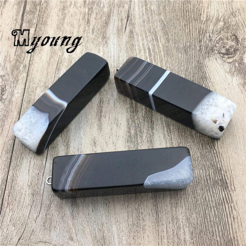 Подвески из агата Cuboid Banded полосатые Агаты подвески для самостоятельного