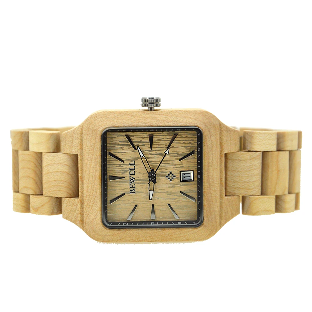 Часы мужские деревянные с отображением времени 110а | Наручные часы