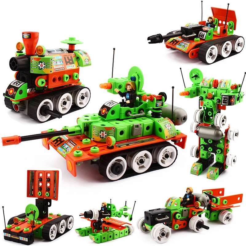 

Toys Tank Building Blocks 212pcs Multi Mode Electric Figure Vehicle Bricks Assembled Kits Children's Educational Toys Blocks