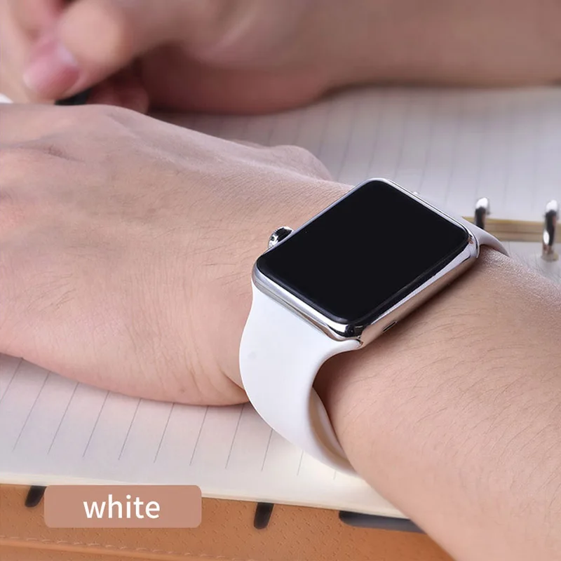 OUSU силиконовый ремешок Спортивные Смарт часы для apple Watch 4 3 2 1 38 мм 42 40 44