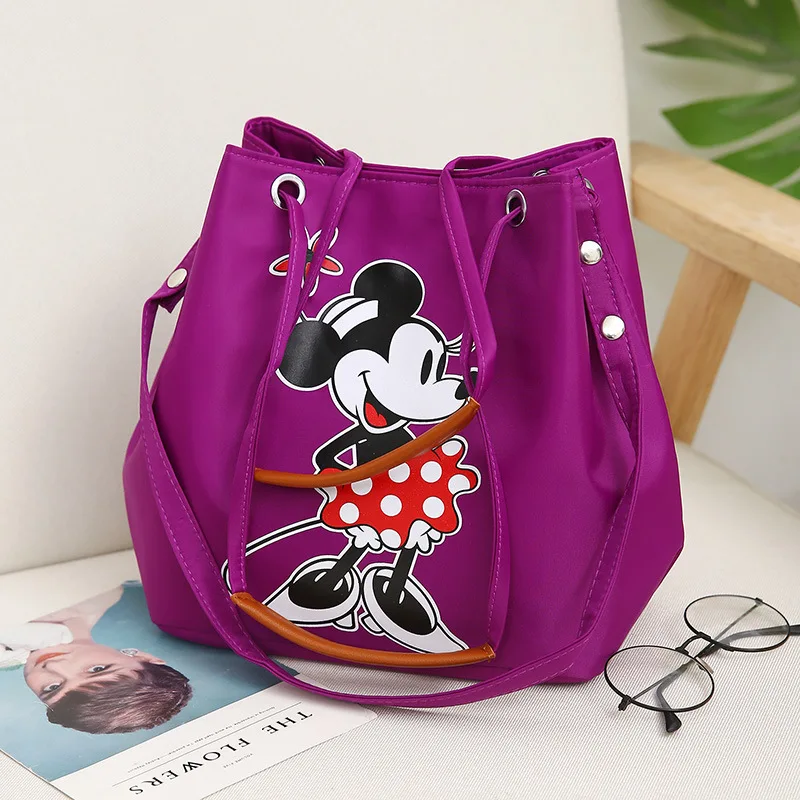 Purple Minnie Новинка, сумочка Минни Микки Маус, водонепроницаемая женская сумка, Большая вместительная сумка, женская сумка на плечо, женская сумка для покупок, Bolsa Feminina - Цвет: Purple Minnie