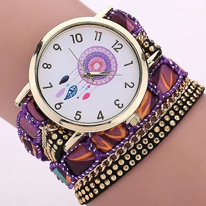 Gnova, Платиновый большой ремешок с большим циферблатом, Национальный этнический стиль, мексиканские atrapasueno, модные женские наручные часы с кружевным браслетом, часы A295