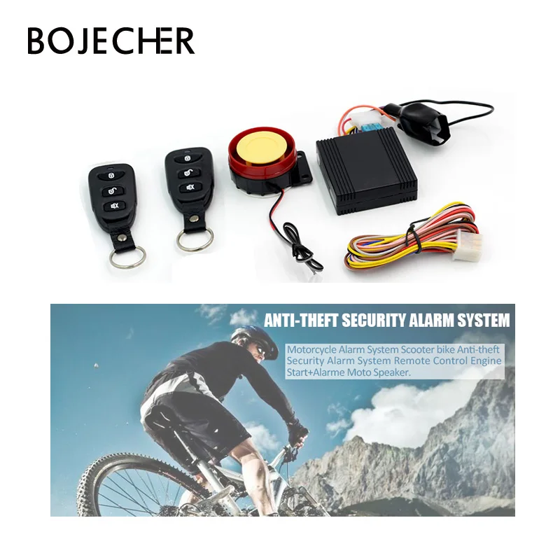 

10pcs/lot via DHL free Motorcycle bike Alarm System Anti-theft moniter with 2 Remote Control motorcycle accessory