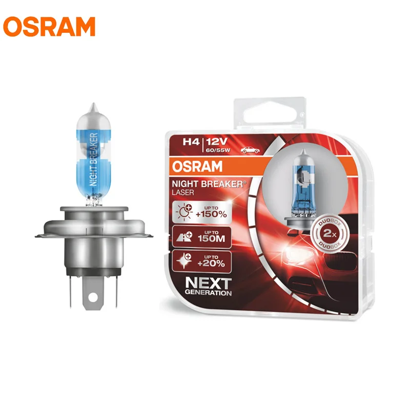 OSRAM H4 галогенная лампа 12 В 60/55 Вт лазерный выключатель для автомобильных фар
