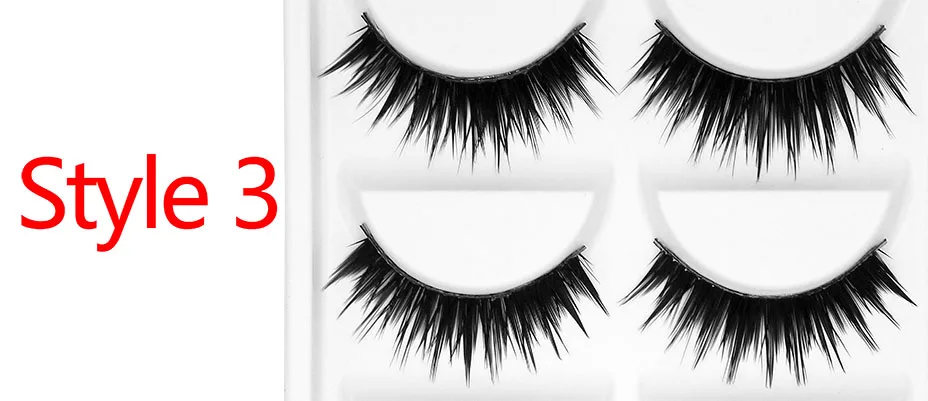 Kimcci 5 Pairs 6 Style Mink Lashes 3D Mink Eyelash Handmade Reusable Natural Faux Eyelashes Cruelty free False Lashes Cilia