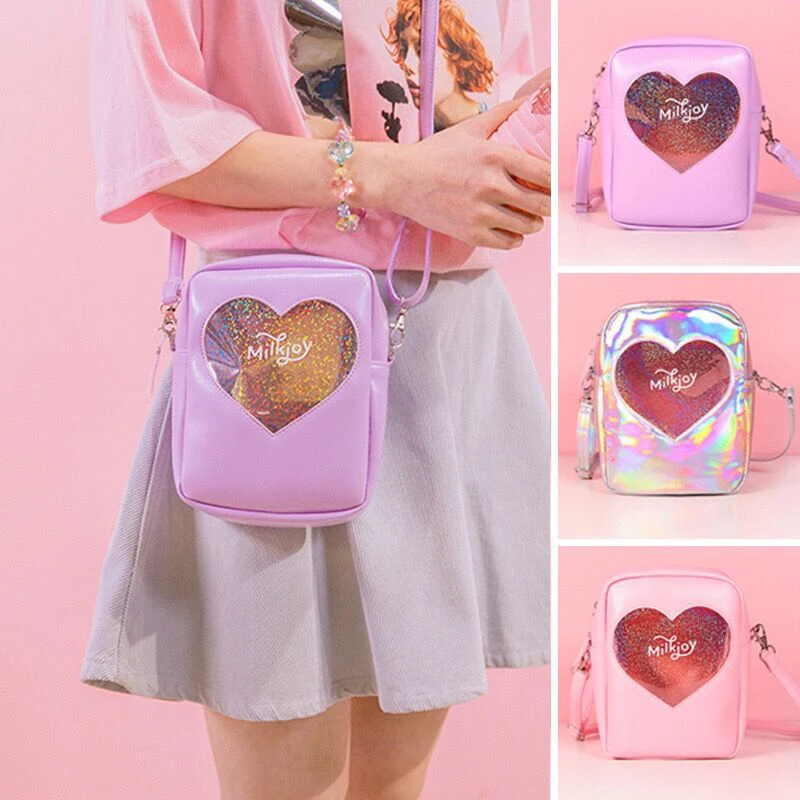 Сумка мессенджер Lanzon с кристаллами для девушек сердцем новая сумка на плечо