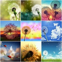 fezrgea full round 5d diy diamond embroidery display dandelion picture of rhinestone diamond painting mosaic home decor gift