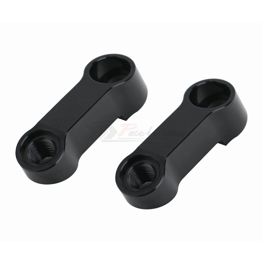 Black Мотоциклетные зеркала расширение Riser Расширение адаптер для Yamaha MT 09 07 Fazer FZ-09 V-max 1700 Болты Размер 10 мм - Цвет: Black