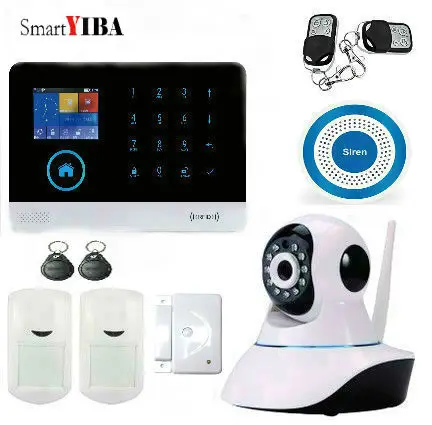 

SmartYIBA 3G WCDMA/CDMA WiFi GPRS Intruder Burglar Alarm System Video IP Camera Wireless Siren Russian Spanish French Italy