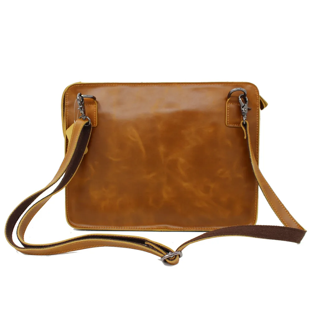 Мужская деловая сумка мессенджер из натуральной кожи через плечо для