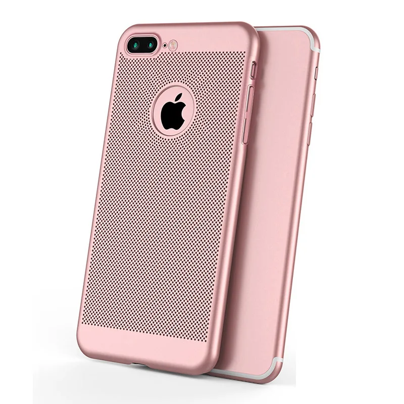 Чехол для телефона для iphone 7, 8, 6, 6s Plus, X, XS, MAX, XR, 7 Plus, 8 Plus, силиконовый, рассеивающий тепло, дышащий чехол для iphone, защита от падения, P011 - Цвет: Rose Gold
