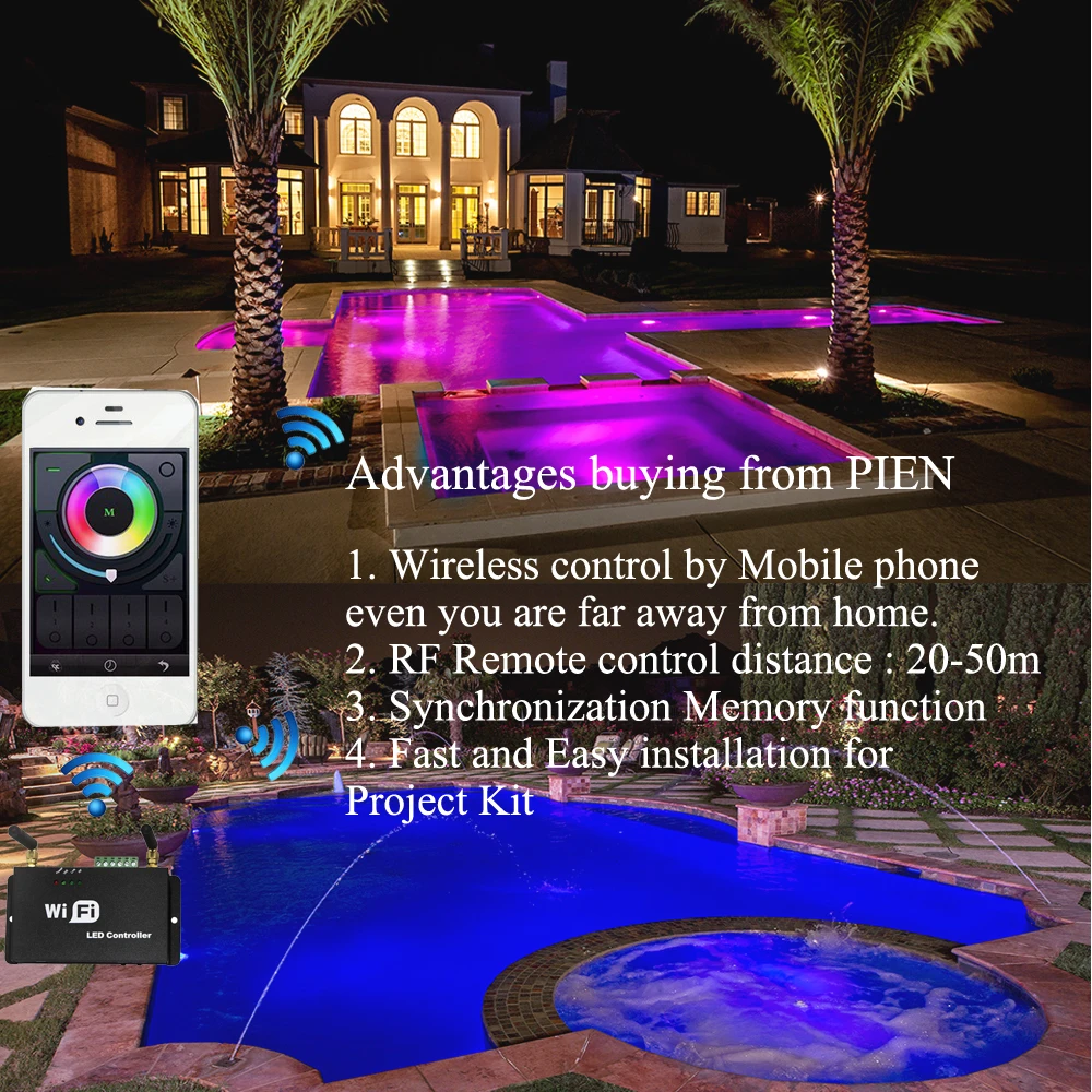 WI FI беспроводной светодиодный RGB фонари бассейн смолы fil Par56 подводный Luz Piscina IP68 12 V