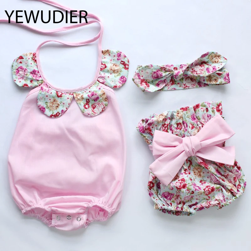 YEWUDIER/Летняя одежда для маленьких девочек комплект одежды новорожденных с