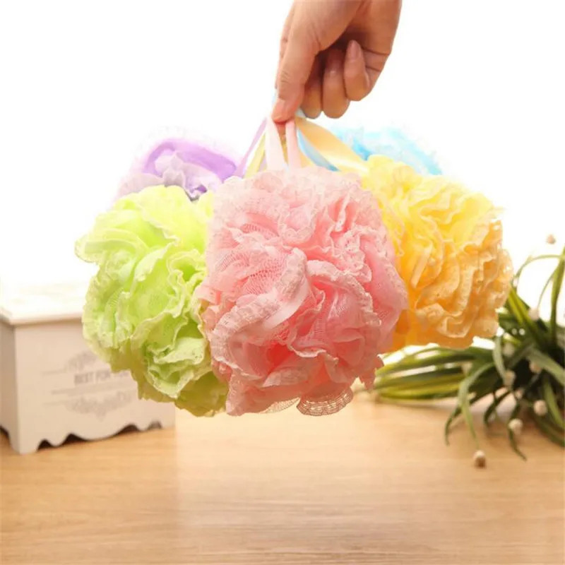 CTREE Lace edge Bath Ball Skin Towel Shower Scrubber Soap Bubble Soft Puff Spa Body Cleaning Mesh Flower Sponge C06 | Дом и сад