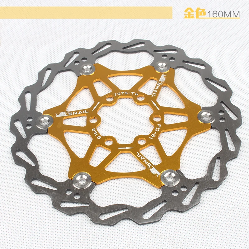 160mm gold MTB горный велосипед плавающий диск тормозного ротора тормозные колодки 180/160 мм - Цвет: 160mm gold