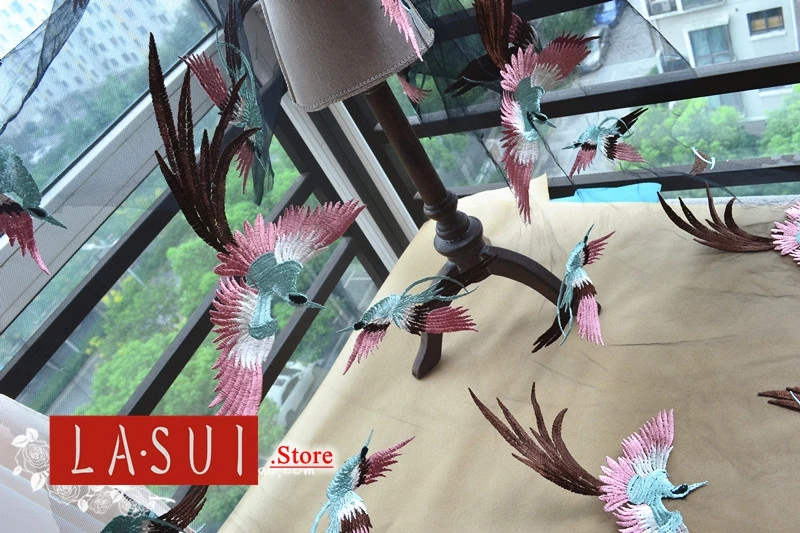 Женское вечернее платье с вышивкой Феникс темно синее Сетчатое облегающее