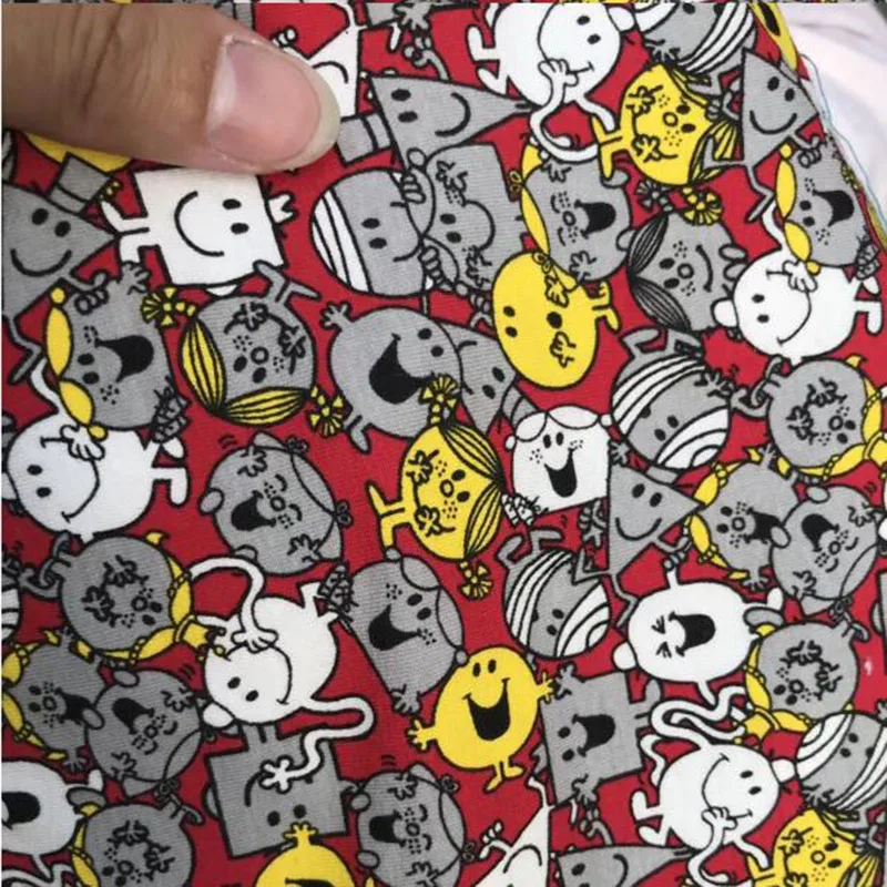 Тонкая кукольная ткань из лайкры/хлопка трикотажная с принтом головы куклы