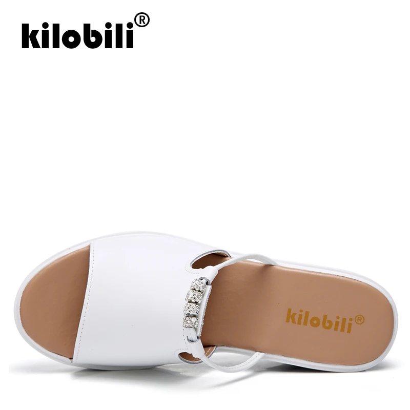 Kilobili/2019 г. женские Вьетнамки Босоножки на платформе босоножки высоком каблуке с