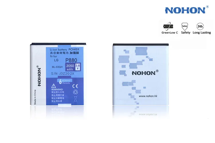 NOHON литий-ионный аккумулятор Батарея для LG Optimus L9 G3 G4 G5 V10 BL-53QH BL-45B1F BL-53YH BL-51YF BL-42D1F реальные Ёмкость батареи