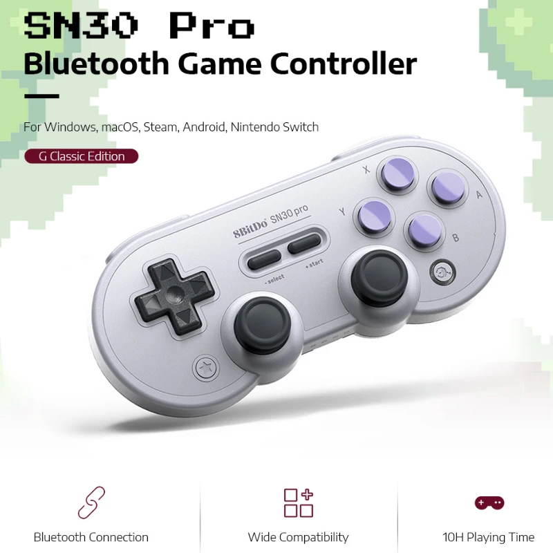 Беспроводной Bluetooth-геймпад 8Bitdo SN30 Pro G SN Вибрационный контроллер с джойстиком для