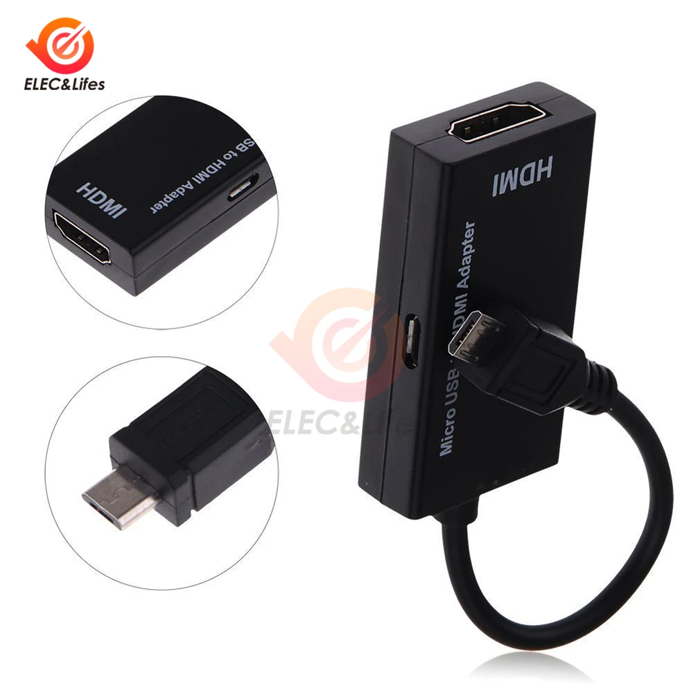 Портативный черный MHL Micro USB к HDMI HD 1080p кабель конвертер адаптер мужской разъем для samsung htc Motorola Android телефонов